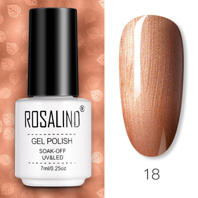 ROSALIND Gel Nail Polish of 7ml Purple Series Semi Permanent Gel Varnishes For Nail Art Need Base And Top Soak Off LED/UV Lamp