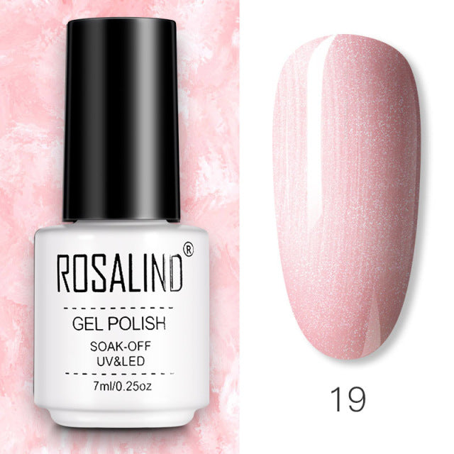 ROSALIND Gel Nail Polish of 7ml Purple Series Semi Permanent Gel Varnishes For Nail Art Need Base And Top Soak Off LED/UV Lamp