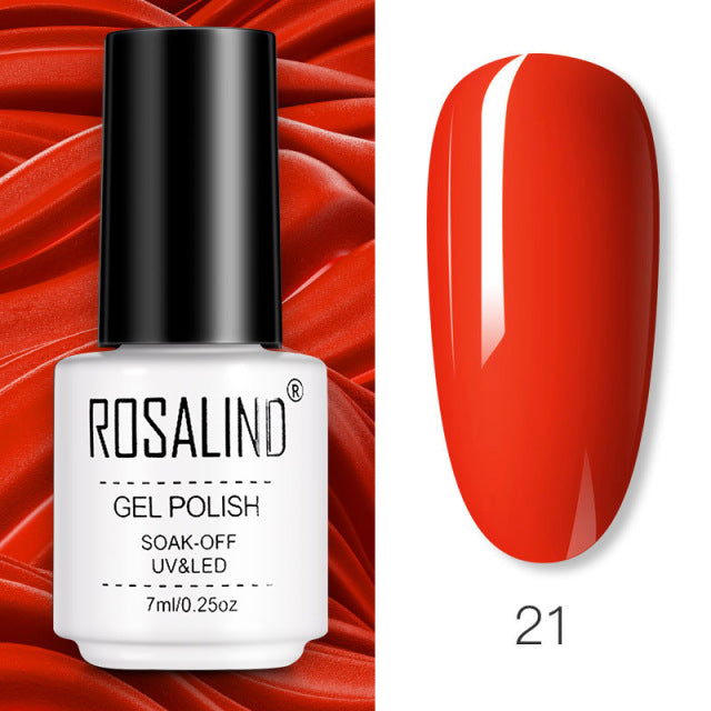 ROSALIND Gel Nail Polish of 7ml Purple Series Semi Permanent Gel Varnishes For Nail Art Need Base And Top Soak Off LED/UV Lamp