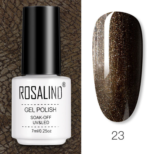 ROSALIND Gel Nail Polish of 7ml Purple Series Semi Permanent Gel Varnishes For Nail Art Need Base And Top Soak Off LED/UV Lamp