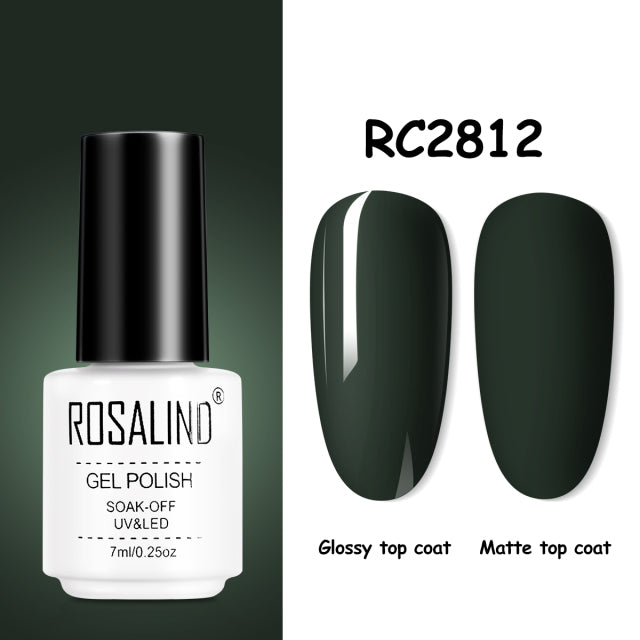 ROSALIND Gel Nail Polish of 7ml Purple Series Semi Permanent Gel Varnishes For Nail Art Need Base And Top Soak Off LED/UV Lamp