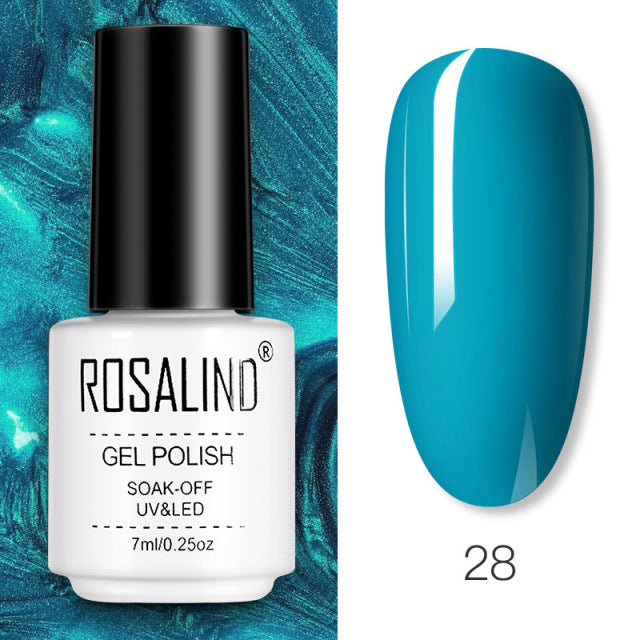 ROSALIND Gel Nail Polish of 7ml Purple Series Semi Permanent Gel Varnishes For Nail Art Need Base And Top Soak Off LED/UV Lamp