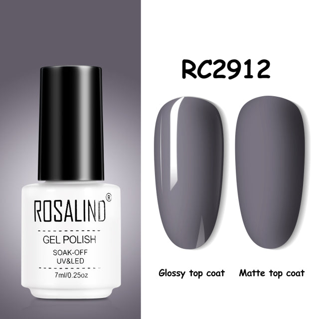 ROSALIND Gel Nail Polish of 7ml Purple Series Semi Permanent Gel Varnishes For Nail Art Need Base And Top Soak Off LED/UV Lamp