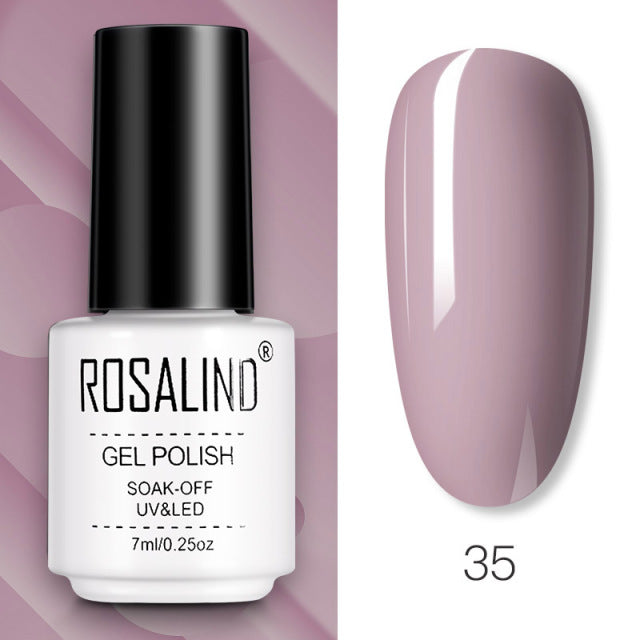 ROSALIND Gel Nail Polish of 7ml Purple Series Semi Permanent Gel Varnishes For Nail Art Need Base And Top Soak Off LED/UV Lamp