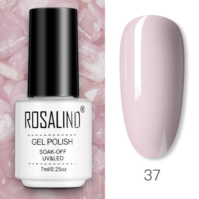 ROSALIND Gel Nail Polish of 7ml Purple Series Semi Permanent Gel Varnishes For Nail Art Need Base And Top Soak Off LED/UV Lamp