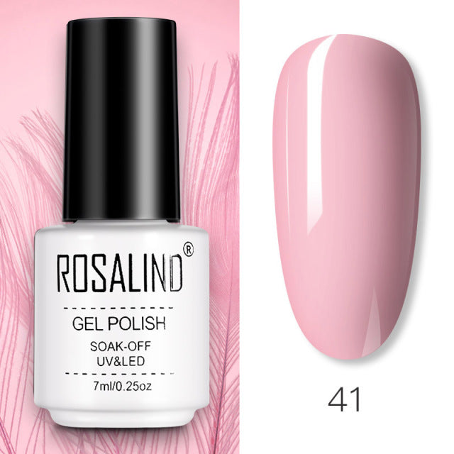 ROSALIND Gel Nail Polish of 7ml Purple Series Semi Permanent Gel Varnishes For Nail Art Need Base And Top Soak Off LED/UV Lamp