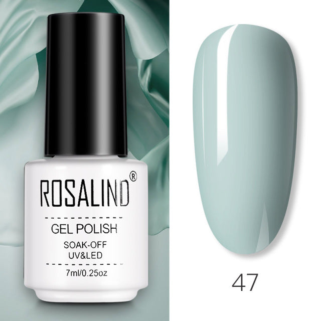 ROSALIND Gel Nail Polish of 7ml Purple Series Semi Permanent Gel Varnishes For Nail Art Need Base And Top Soak Off LED/UV Lamp