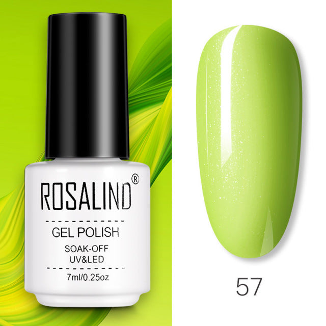 ROSALIND Gel Nail Polish of 7ml Purple Series Semi Permanent Gel Varnishes For Nail Art Need Base And Top Soak Off LED/UV Lamp