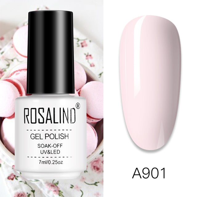 ROSALIND Gel Nail Polish of 7ml Purple Series Semi Permanent Gel Varnishes For Nail Art Need Base And Top Soak Off LED/UV Lamp