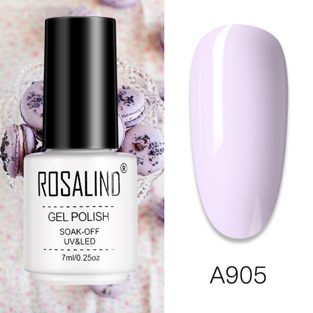 ROSALIND Gel Nail Polish of 7ml Purple Series Semi Permanent Gel Varnishes For Nail Art Need Base And Top Soak Off LED/UV Lamp