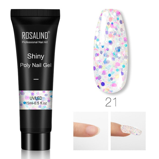 ROSALIND 15ml Poly UV Nail Extension Gel 102 Colors Nail Art Design Manicure Semi Permanent Varnishes Nail Polish Building Gel