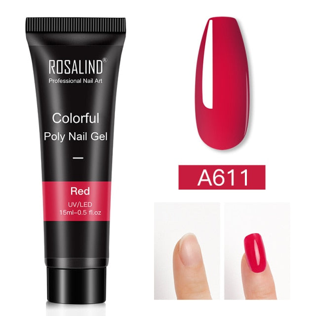 ROSALIND 15ml Poly UV Nail Extension Gel 102 Colors Nail Art Design Manicure Semi Permanent Varnishes Nail Polish Building Gel