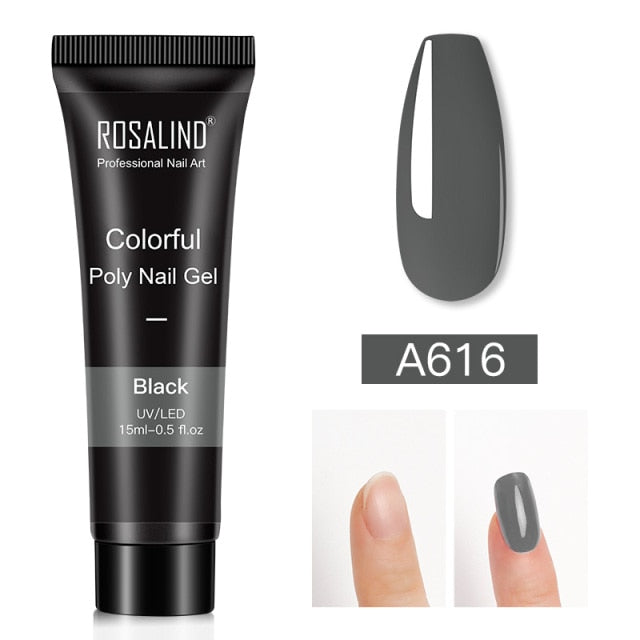 ROSALIND 15ml Poly UV Nail Extension Gel 102 Colors Nail Art Design Manicure Semi Permanent Varnishes Nail Polish Building Gel