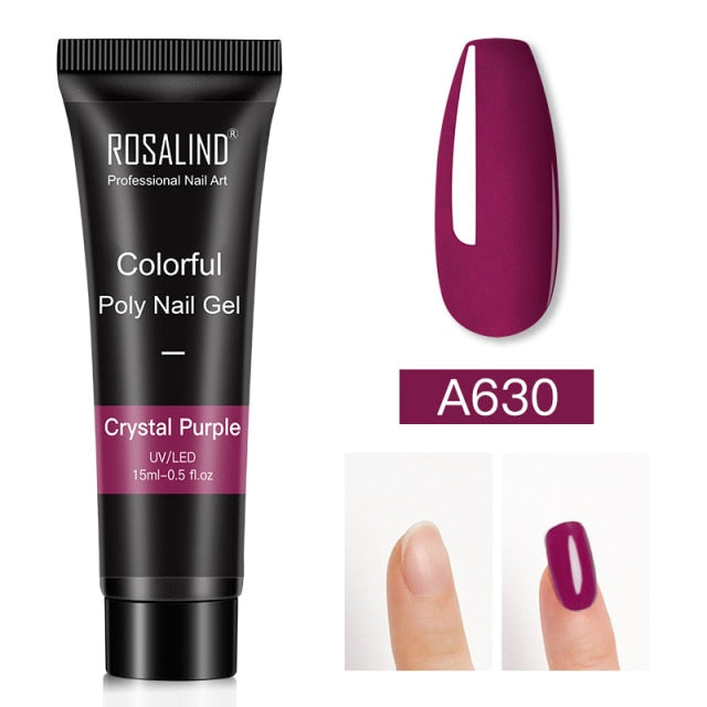ROSALIND 15ml Poly UV Nail Extension Gel 102 Colors Nail Art Design Manicure Semi Permanent Varnishes Nail Polish Building Gel