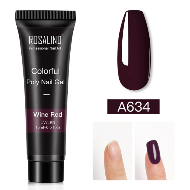 ROSALIND 15ml Poly UV Nail Extension Gel 102 Colors Nail Art Design Manicure Semi Permanent Varnishes Nail Polish Building Gel