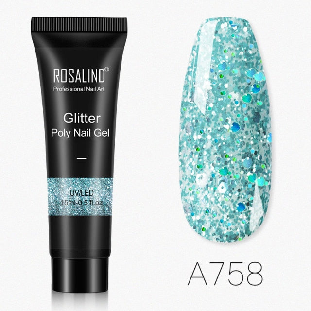 ROSALIND 15ml Poly UV Nail Extension Gel 102 Colors Nail Art Design Manicure Semi Permanent Varnishes Nail Polish Building Gel