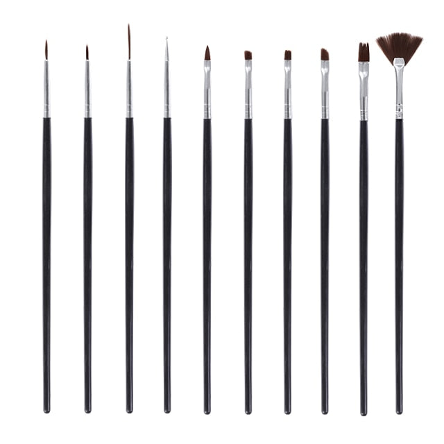 3pcs/Set Nail Art Line Painting Pen Slim 3D Tips Acrylic UV Gel Brushes Drawing Colorful Line Grid Design Nail Manicure Tools