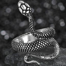 Rings for Men Women Punk Goth Snake Dragon Silver Color Ring Exaggerated Adjustable Chic Party Gift Jewelry Mujer Bijoux
