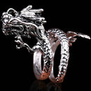 Rings for Men Women Punk Goth Snake Dragon Silver Color Ring Exaggerated Adjustable Chic Party Gift Jewelry Mujer Bijoux