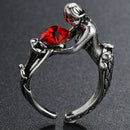 Rings for Men Women Punk Goth Snake Dragon Silver Color Ring Exaggerated Adjustable Chic Party Gift Jewelry Mujer Bijoux