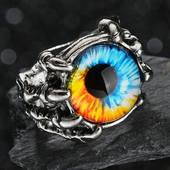 Rings for Men Women Punk Goth Snake Dragon Silver Color Ring Exaggerated Adjustable Chic Party Gift Jewelry Mujer Bijoux