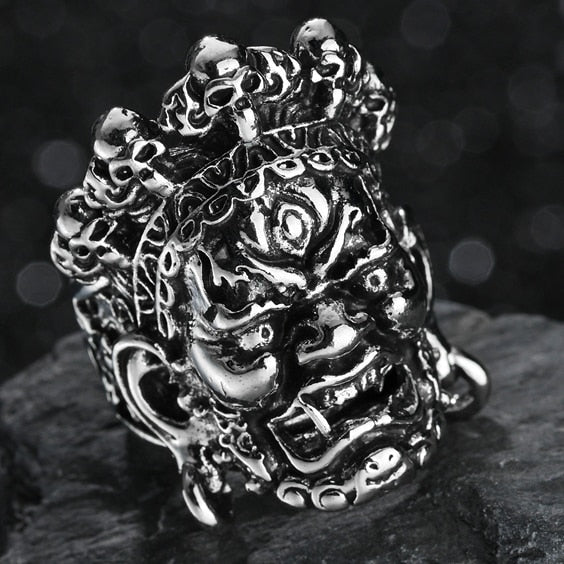 Rings for Men Women Punk Goth Snake Dragon Silver Color Ring Exaggerated Adjustable Chic Party Gift Jewelry Mujer Bijoux
