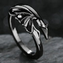 Rings for Men Women Punk Goth Snake Dragon Silver Color Ring Exaggerated Adjustable Chic Party Gift Jewelry Mujer Bijoux