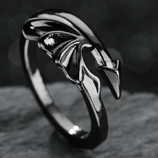 Rings for Men Women Punk Goth Snake Dragon Silver Color Ring Exaggerated Adjustable Chic Party Gift Jewelry Mujer Bijoux