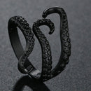 Rings for Men Women Punk Goth Snake Dragon Silver Color Ring Exaggerated Adjustable Chic Party Gift Jewelry Mujer Bijoux