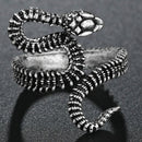 Rings for Men Women Punk Goth Snake Dragon Silver Color Ring Exaggerated Adjustable Chic Party Gift Jewelry Mujer Bijoux