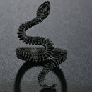 Rings for Men Women Punk Goth Snake Dragon Silver Color Ring Exaggerated Adjustable Chic Party Gift Jewelry Mujer Bijoux