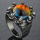 Rings for Men Women Punk Goth Snake Dragon Silver Color Ring Exaggerated Adjustable Chic Party Gift Jewelry Mujer Bijoux