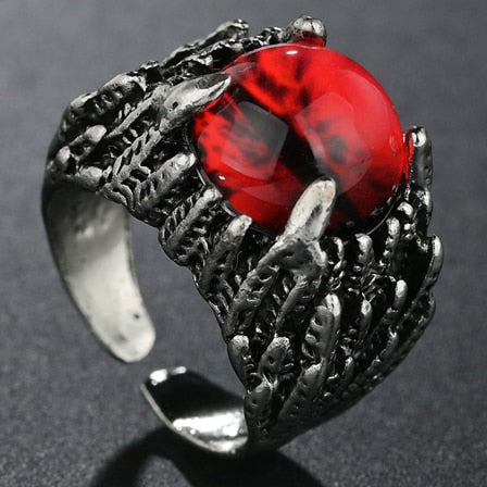Rings for Men Women Punk Goth Snake Dragon Silver Color Ring Exaggerated Adjustable Chic Party Gift Jewelry Mujer Bijoux