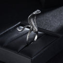 Rings for Men Women Punk Goth Snake Dragon Silver Color Ring Exaggerated Adjustable Chic Party Gift Jewelry Mujer Bijoux