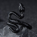 Rings for Men Women Punk Goth Snake Dragon Silver Color Ring Exaggerated Adjustable Chic Party Gift Jewelry Mujer Bijoux