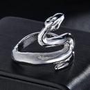 Rings for Men Women Punk Goth Snake Dragon Silver Color Ring Exaggerated Adjustable Chic Party Gift Jewelry Mujer Bijoux