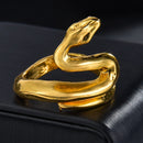Rings for Men Women Punk Goth Snake Dragon Silver Color Ring Exaggerated Adjustable Chic Party Gift Jewelry Mujer Bijoux
