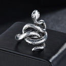 Rings for Men Women Punk Goth Snake Dragon Silver Color Ring Exaggerated Adjustable Chic Party Gift Jewelry Mujer Bijoux