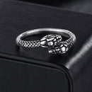 Rings for Men Women Punk Goth Snake Dragon Silver Color Ring Exaggerated Adjustable Chic Party Gift Jewelry Mujer Bijoux