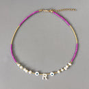 Hand-made Crystal Beads Shell Letter Necklace Variety Of Colors Personalized Custom Jewelry Gifts For Women подвески на шею