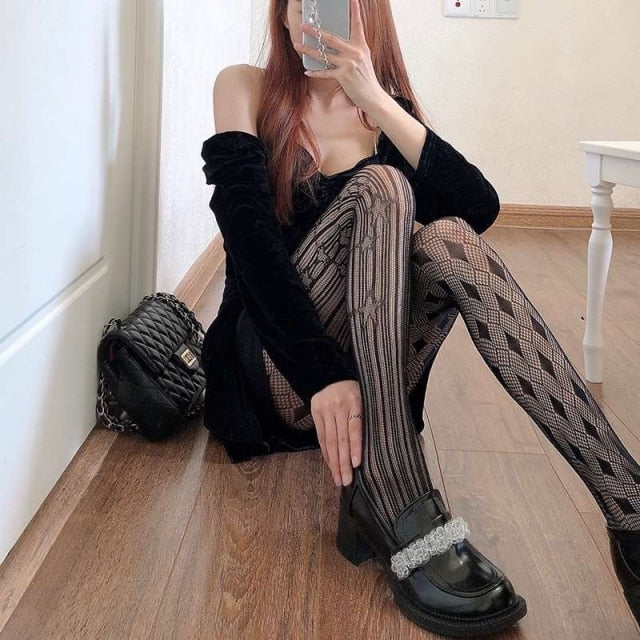 Hot Selling Women's Long Sexy Fishnet Stockings Fish Net Pantyhose Mesh Nylon Tights Lingerie Skin Thigh High Stocking Hosiery