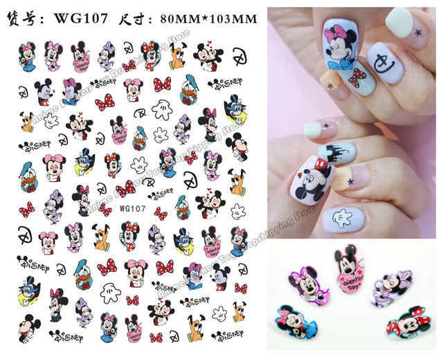 Lilo & Stitch Children's Nail Stickers Disney Toys Manicure Accessories Cool Painting Girls Student Cartoon Decoration Decals