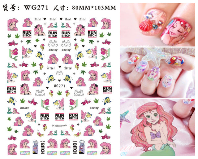 Lilo & Stitch Children's Nail Stickers Disney Toys Manicure Accessories Cool Painting Girls Student Cartoon Decoration Decals