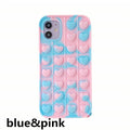 Push Bubble Relieve Stress Case for iPhone 11 12 Mini Pro XS Max Xr X 6s 7 8 Plus Silicone Soft Pop Fidget Toys Rainbow Cover