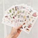 6 sheets/pack Cartoon Cat Washi Paper Sticker Kawaii Journal Stickers Scrapbooking Daily Planner Stationery Supplies