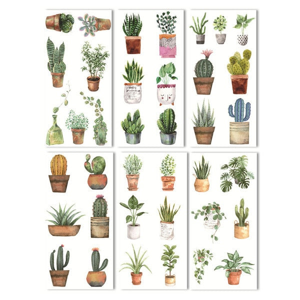 6 sheets/pack Cartoon Cat Washi Paper Sticker Kawaii Journal Stickers Scrapbooking Daily Planner Stationery Supplies