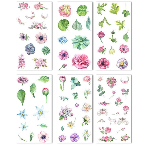 6 sheets/pack Cartoon Cat Washi Paper Sticker Kawaii Journal Stickers Scrapbooking Daily Planner Stationery Supplies