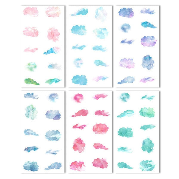 6 sheets/pack Cartoon Cat Washi Paper Sticker Kawaii Journal Stickers Scrapbooking Daily Planner Stationery Supplies