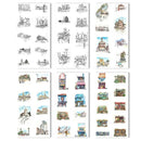 6 sheets/pack Cartoon Cat Washi Paper Sticker Kawaii Journal Stickers Scrapbooking Daily Planner Stationery Supplies