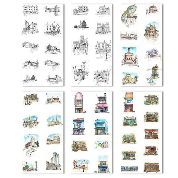 6 sheets/pack Cartoon Cat Washi Paper Sticker Kawaii Journal Stickers Scrapbooking Daily Planner Stationery Supplies